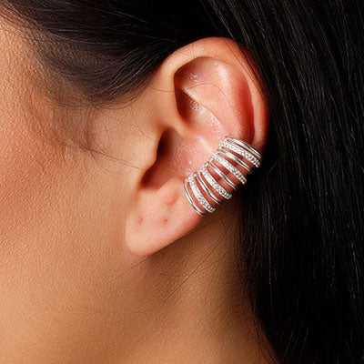 Piercing de Prata Pressão para Orelha 