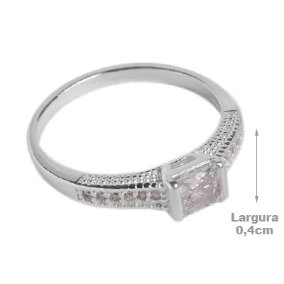Anel de Prata com Zircônias 