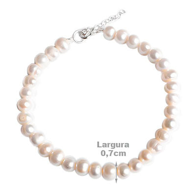 Pulseira De Prata Com Pérola