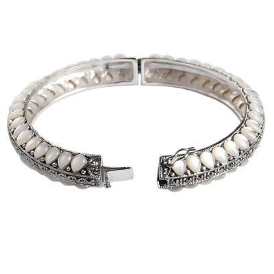 Bracelete de Prata com Madrepérolas - 58978