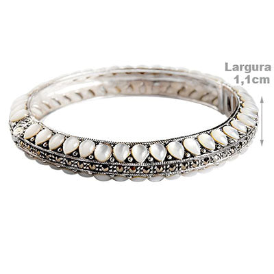 Bracelete de Prata com Madrepérolas - 58978