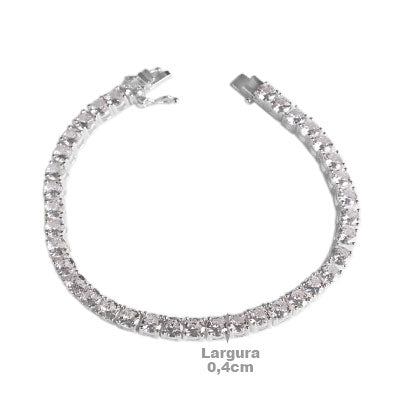 Pulseira De Prata Com Zircônias - 59184