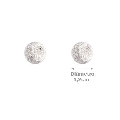 Brinco de Prata Bola Diamantada - 59235