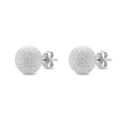 Brinco de Prata Bola Diamantada - 59235