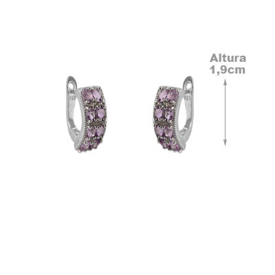 Argola de Prata com Ametista 