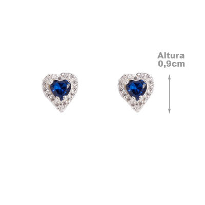 Brinco de Prata Coração com Zircônias - 59272