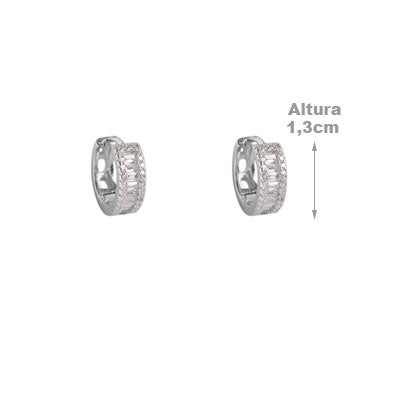 Argola de Prata com Zircônias 