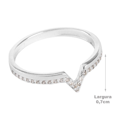 Anel de Prata com Zircônias - 59430