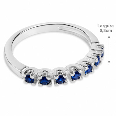 Anel de Prata Aparador com Zircônias - 59435