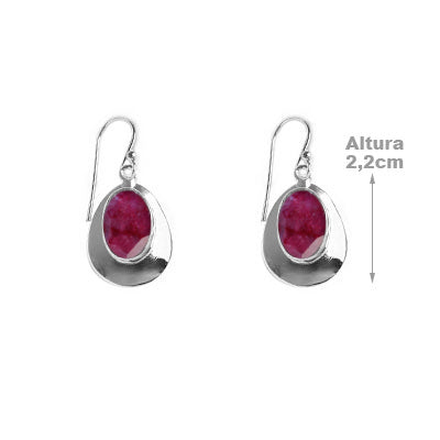 Brinco de Prata com Rubi- 59586