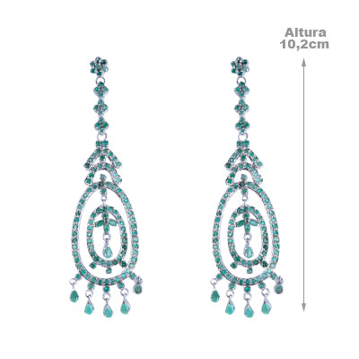 Brinco de Prata com Esmeralda - 59894