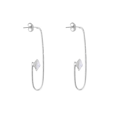 Brinco de Prata com Strass - 60039
