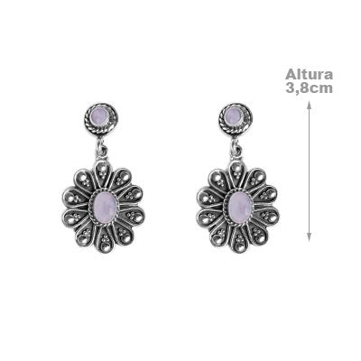 Brinco de Prata com Pedra da Lua - 60373