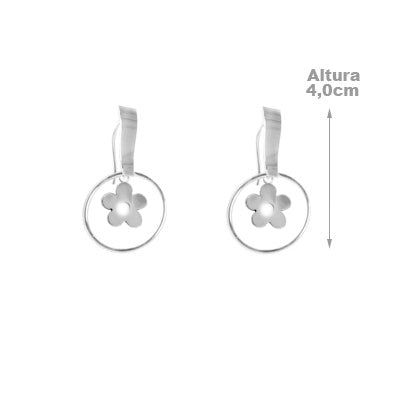 Brinco de Prata Flor - 60439