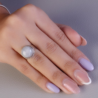 Anel de Prata com Pedra da Lua - 60509