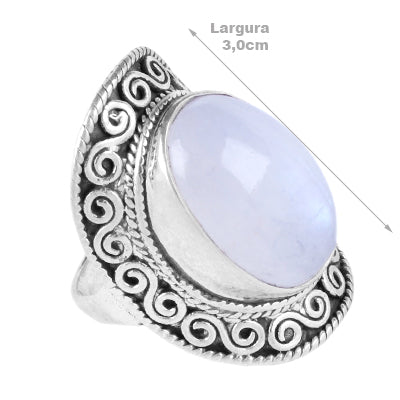 Anel de Prata com Pedra da Lua - 60510