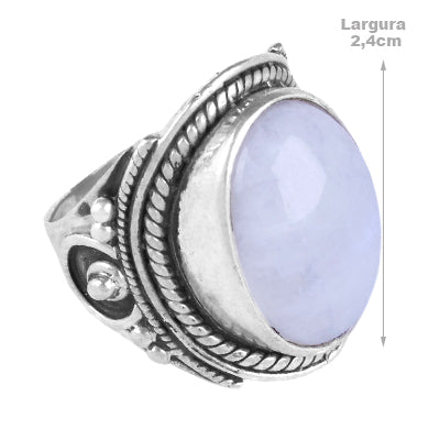 Anel de Prata com Pedra da Lua - 60511