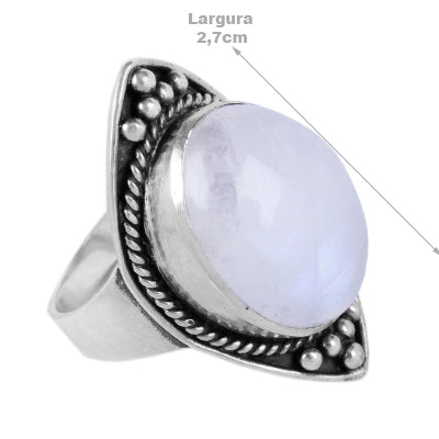 Anel de Prata com Pedra da Lua - 60559