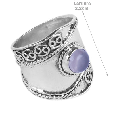 Anel de Prata com Pedra da Lua - 60578