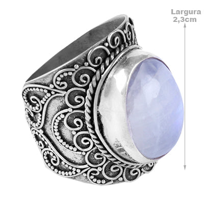 Anel de Prata com Pedra da Lua - 60582