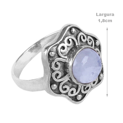 Anel de Prata com Pedra da Lua - 60588