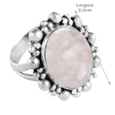 Anel de Prata com Pedra da Lua - 60596
