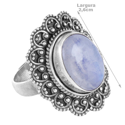 Anel de Prata com Pedra da Lua - 60601