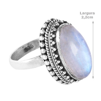 Anel de Prata com Pedra da Lua - 60627