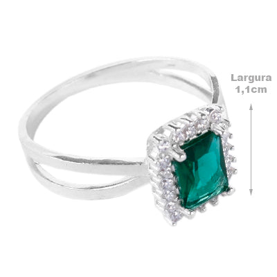 Anel de Prata com Zircônias - 60659