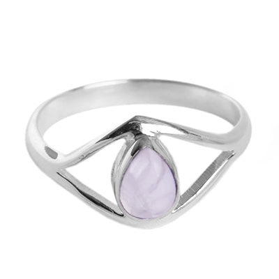 Anel de Prata com Quartzo Rosa - 60687