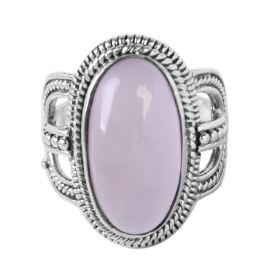 Anel de Prata com Quartzo Rosa - 60698