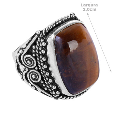 Anel de prata com olho de Tigre- 60749