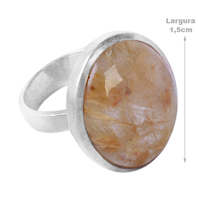Anel de prata com cristal rutilado- 60755