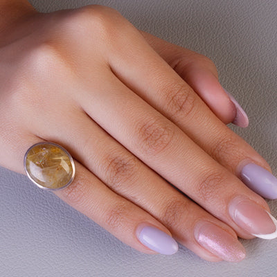 Anel de prata com cristal rutilado- 60755
