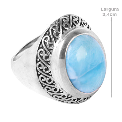 Anel de Prata com Larimar - 60790