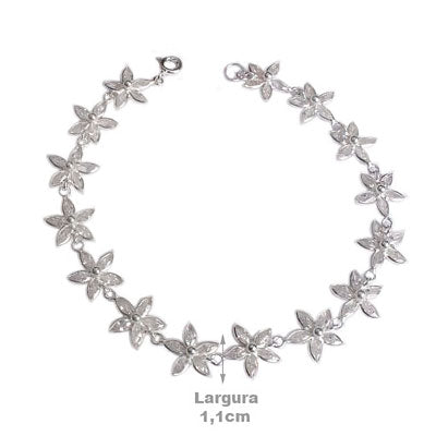 Pulseira de Prata Flor - 60874