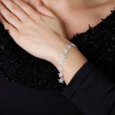 Pulseira de Prata Flor - 60874