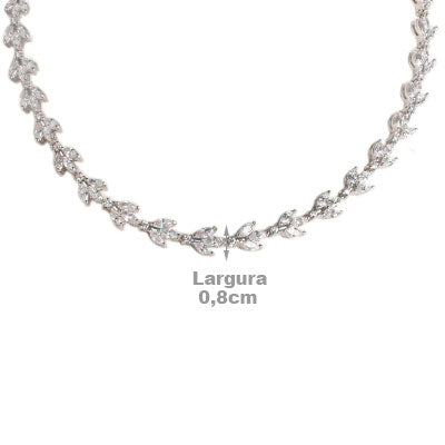 Gargantilha de Prata com Zircônias - 60933