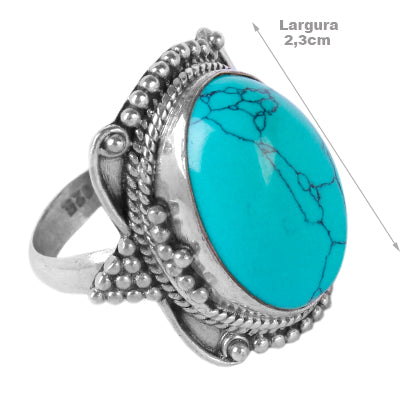 Anel de Prata com Turquesa- 61307