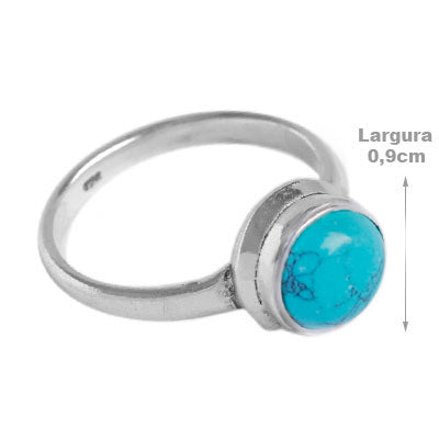 Anel de Prata com Turquesa - 61311