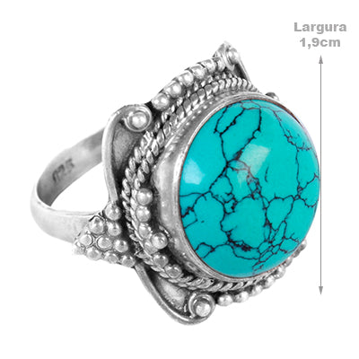 Anel de Prata com Turquesa - 61313