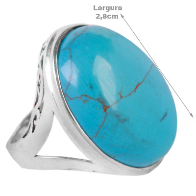 Anel de Prata com Turquesa- 61377