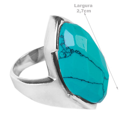 Anel de prata com Turquesa- 61369