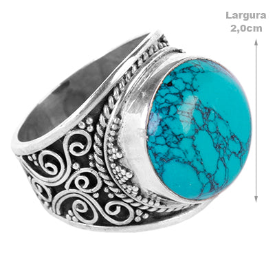 Anel de Prata com Turquesa- 61370