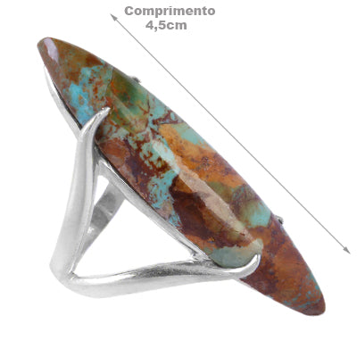 Anel de Prata com Turquesa- 61372