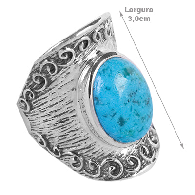 Anel de Prata com Turquesa- 61375