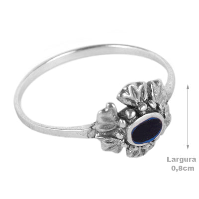 Anel de prata com flor- 61489