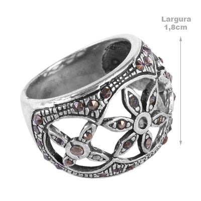 Anel de prata com Marcassitas- 61512
