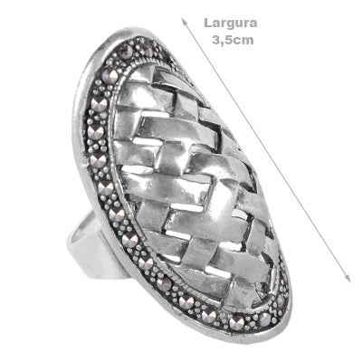 Anel de Prata com Marcassitas - 61529