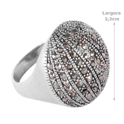 Anel de prata com Marcassita- 61534